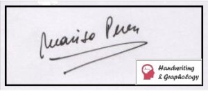Handwriting Analysis Signature angled to the right: