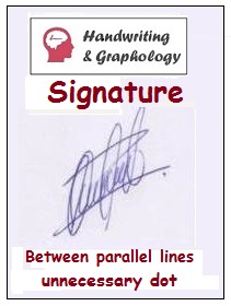 Graphology Signature between parallel lines: Signature Analysis Personality