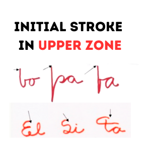 Initial Strokes in Handwriting: upper zone